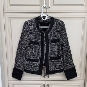 Elegant Black Tweed & denim Blazer